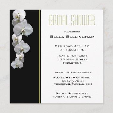 White Orchids Bridal Shower Invitations