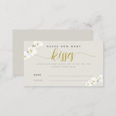 White Orchids Modern Chic How Many Kisses Game Place Invitations
