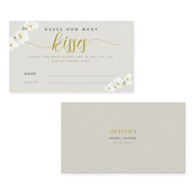 White Orchids Modern Chic How Many Kisses Game Place Invitations