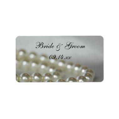 White Pearls Wedding Favor Tags