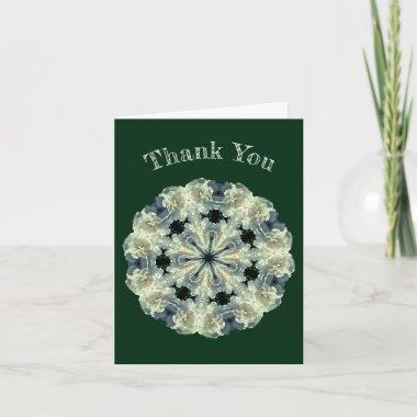 White Peony Flower Abstract Art Thank You Invitations