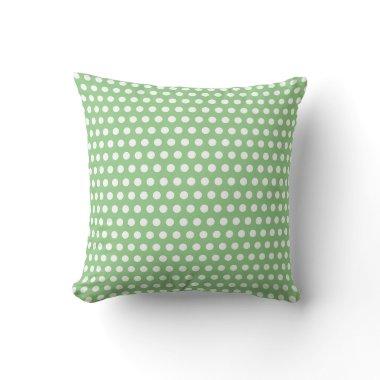 White Polka Dot Sage Green Classy Gift Party Favor Throw Pillow