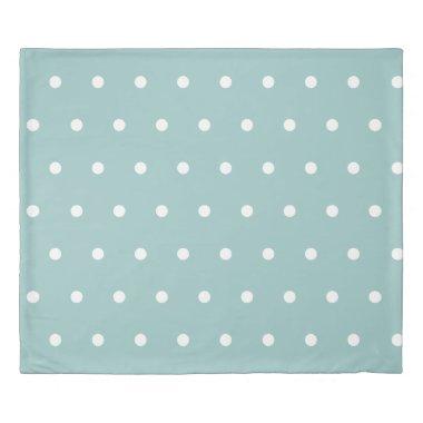 White Polka Dots Eggshell Blue Geometric Patterns Duvet Cover