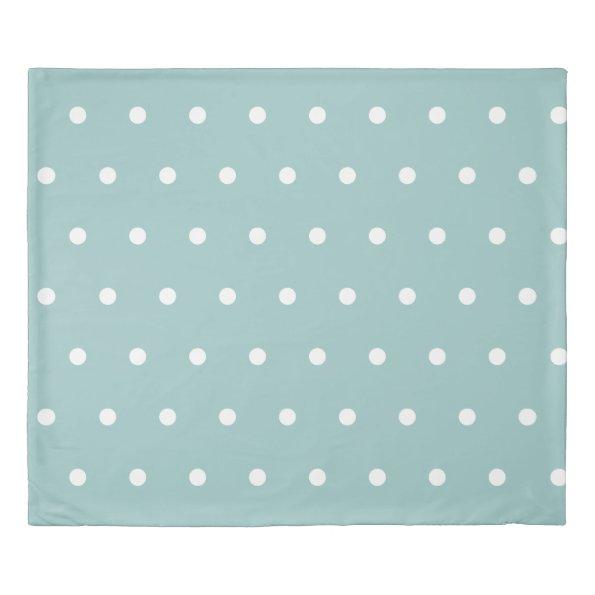 White Polka Dots Eggshell Blue Geometric Patterns Duvet Cover