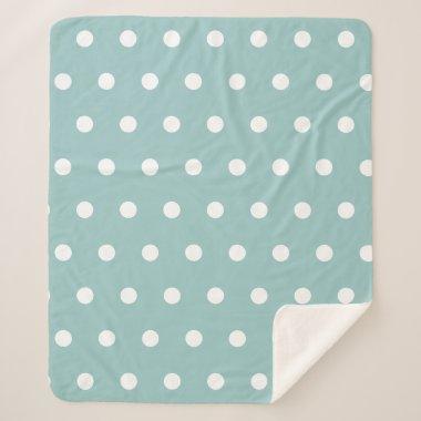 White Polka Dots Eggshell Blue Geometric Patterns Sherpa Blanket