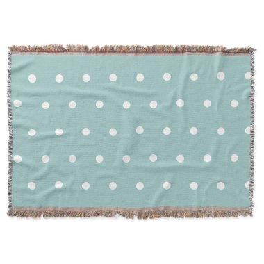 White Polka Dots Eggshell Blue Geometric Patterns Throw Blanket