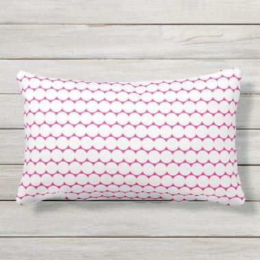 White Polka Dots Pink Custom Colors Holiday Gift Lumbar Pillow