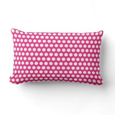 White Polka Dots Pink Custom Colors Mother's Day Lumbar Pillow