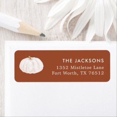 White Pumpkin Baby Shower Return Address Label