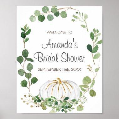 White Pumpkin Bridal Shower Welcome Sign