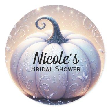 White Pumpkin Glow Sparkle Lights  Classic Round Sticker