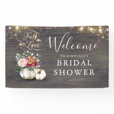 White Pumpkin Rustic Fall  Welcome Banner