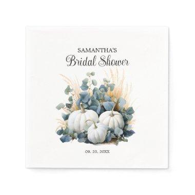 White pumpkins and eucalyptus greens  Napkins