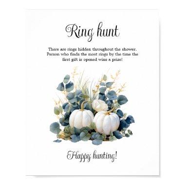 White pumpkins Fall Ring Hunt  Game Poster