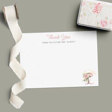 White Rain Boots & Pink Peonies Flat  Thank You