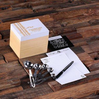 White Recipe Set: 50 , Measuring Spoons & Box