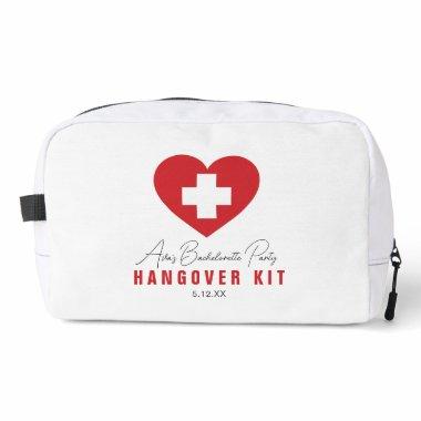 White Red Heart Bachelorette Hangover Kit Dopp Kit