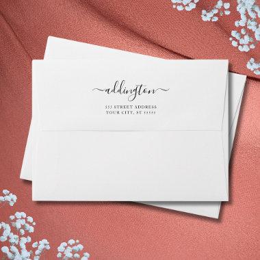 White Return Address Handwritten Wedding Envelope