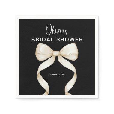 White Ribbon Bow  Napkins