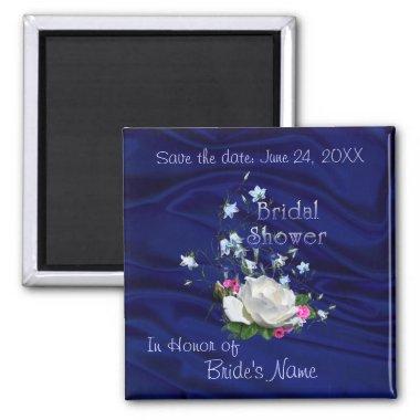 White Rose and Bluebells Bridal Shower Magnet