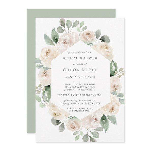 White Rose Floral Botanical