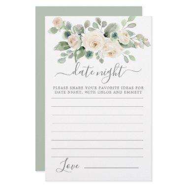 White Rose Floral Greenery Date Night