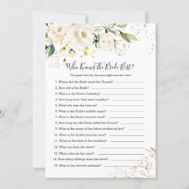 White Rose Foliage Who knows the Bride Best Invitations