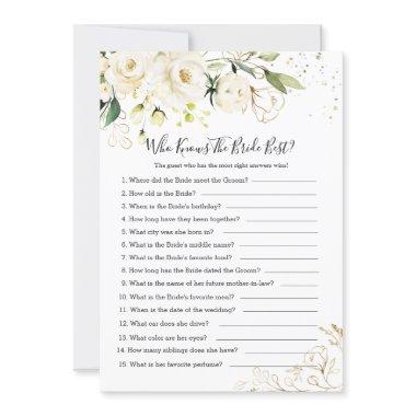 White Rose Foliage Who knows the Bride Best Invitations