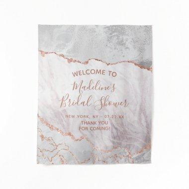 White & Rose Gold Agate Gilt  Welcome Tapestry