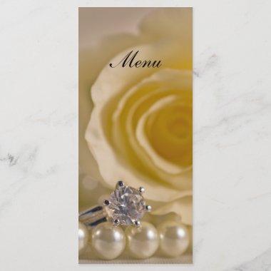 White Rose, Pearls and Ring Wedding Menu