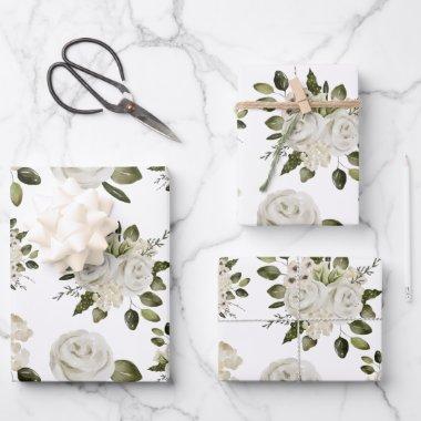 White Rose Wrapping Paper Sheets