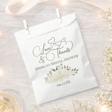 White Roses Bouquet Love & Thanks  Favor Bag