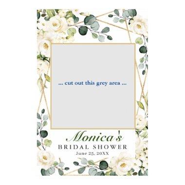 White Roses Eucalyptus  Photo Prop Poster