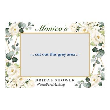 White Roses Eucalyptus  Photo Prop Poster