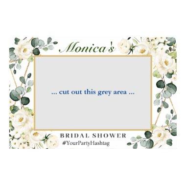 White Roses Eucalyptus  Photo Prop Poster