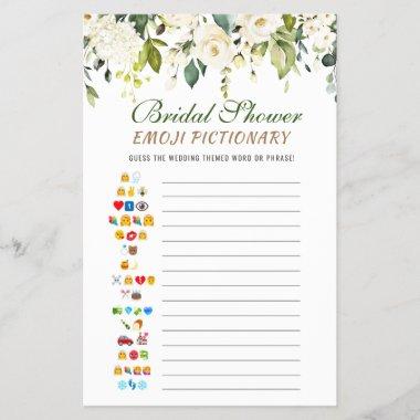 White Roses Floral Watercolor Bridal Shower Game