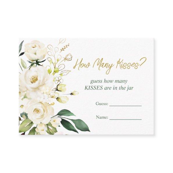 White Roses Greenery Bridal Guess How Many Kisses Enclosure
