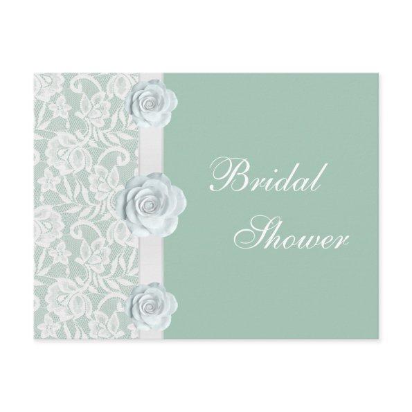 White Roses & Lace Mint Green