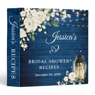 White Roses & Lantern Bridal Shower Recipe Binder