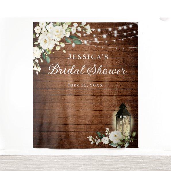 White Roses Lantern Wood  Backdrop