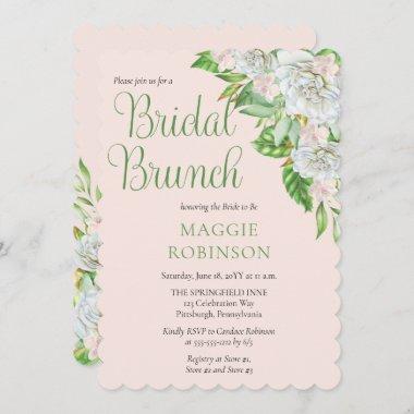 White Roses | Orchids Boho Floral Bridal Brunch In Invitations