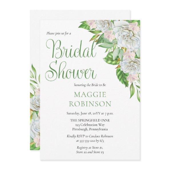 White Roses | Orchids Boho Floral  In