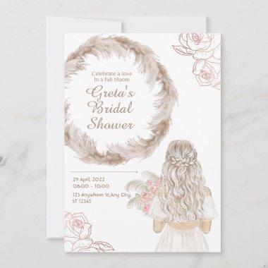 White Rustic Bridal Shower Invitations