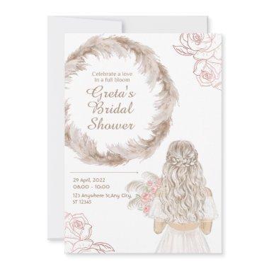 White Rustic Bridal Shower Invitations