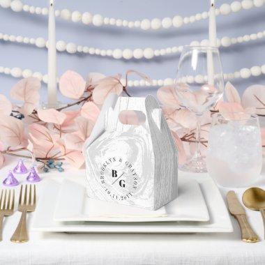 White Rustic Woodgrain Texture Chic Winter Wedding Favor Boxes