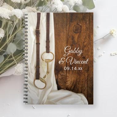 White Satin and Horse Bit Country Western Wedding Notebook
