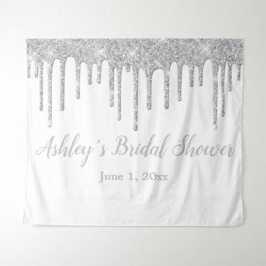 White & Silver Bridal Shower Backdrop Photo Booth