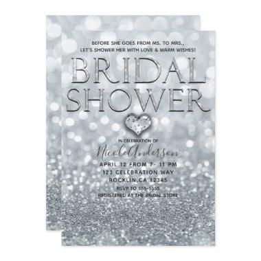 White Silver Glitter Bokeh Glam
