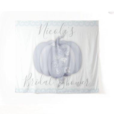 White Silver Pumpkin Storybook Wedding Tapestry