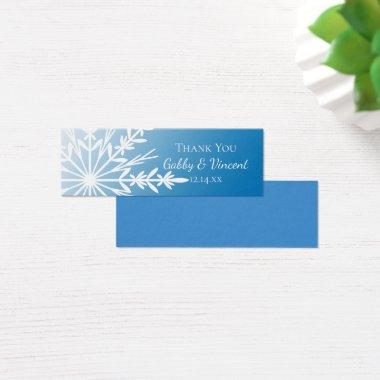 White Snowflake on Blue Winter Wedding Favor Tags